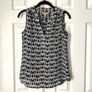 Banana Republic elephant print blouse shell size XS